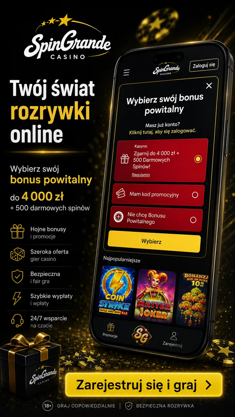 SpinGrande na telefonie — bonus powitalny i popularne gry